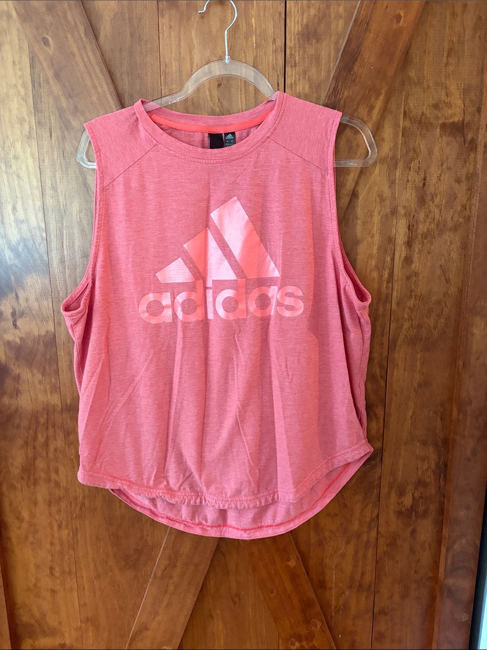 adidas Coral Pink Logo Muscle Tank